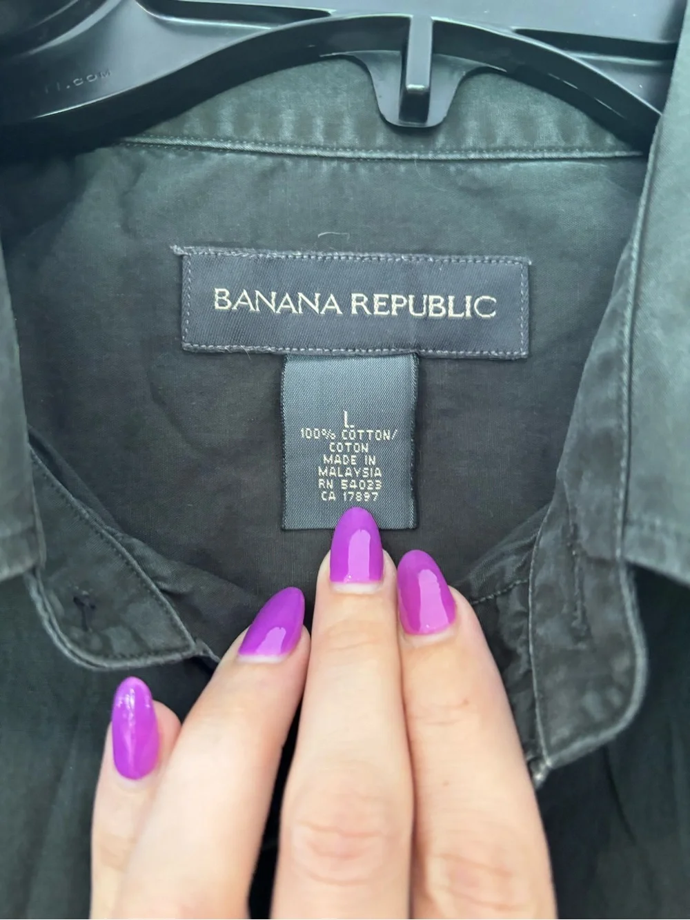 Banana Republic Black Cotton Button Shirt